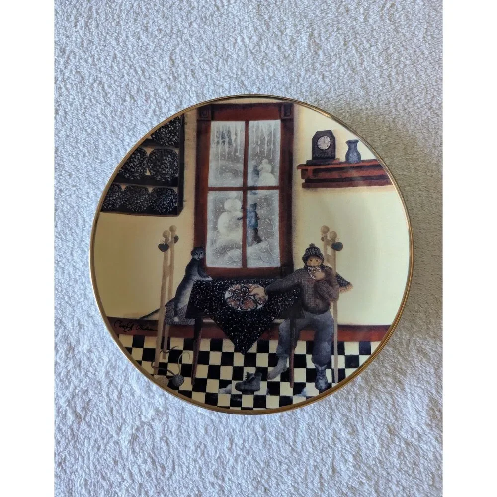 Franklin Mint Kitchen Visitors Carol Endres Collector Plate Folk Art